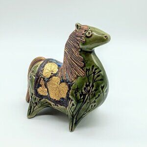 Tenmoku Pottery Malaysia Handicraft Ceramic Horse NWT